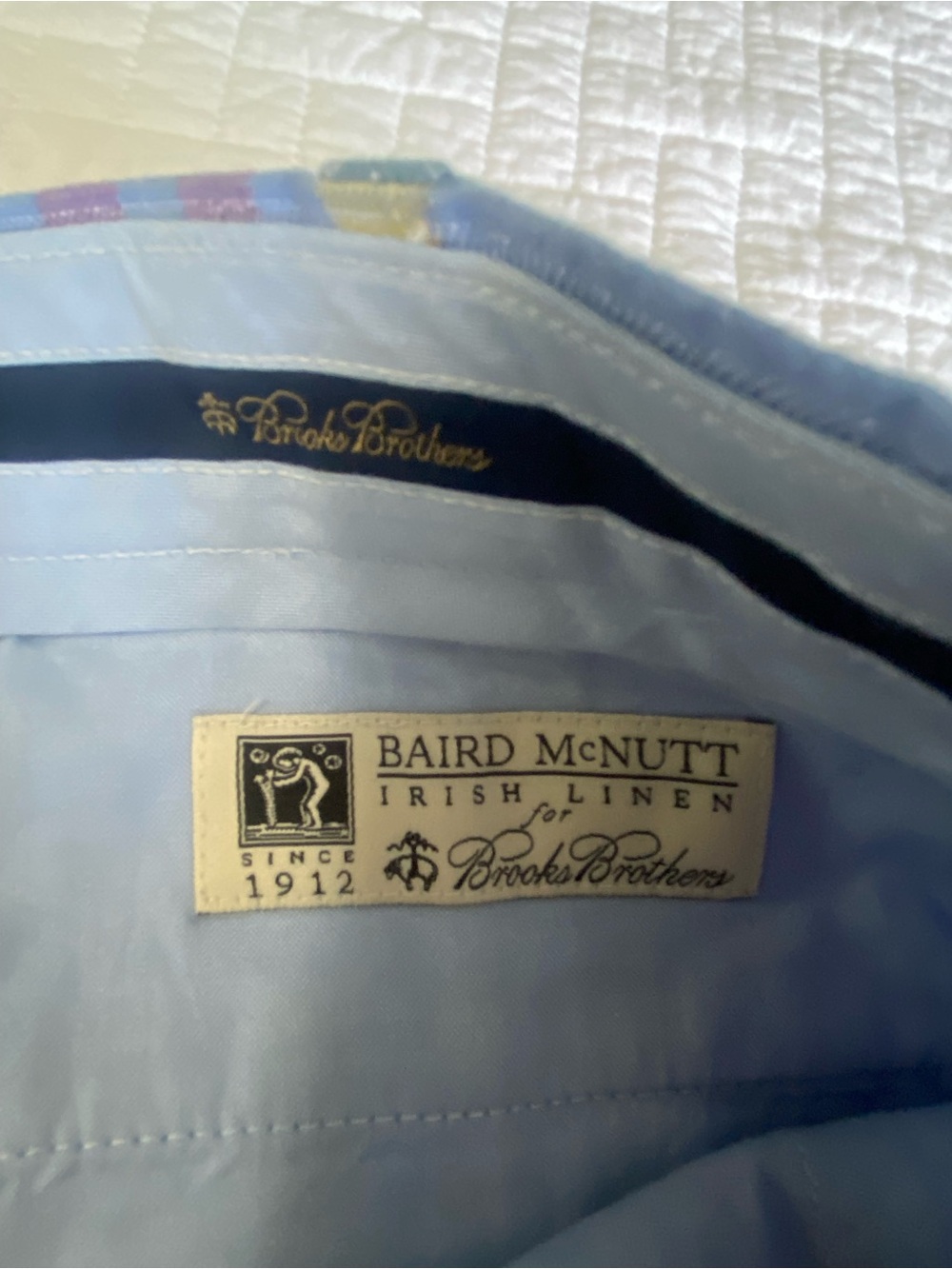 Brooks Brothers Baird McNutt Irish Linen Cotton Light Blue Plaid Shorts 36 - Picture 4 of 12